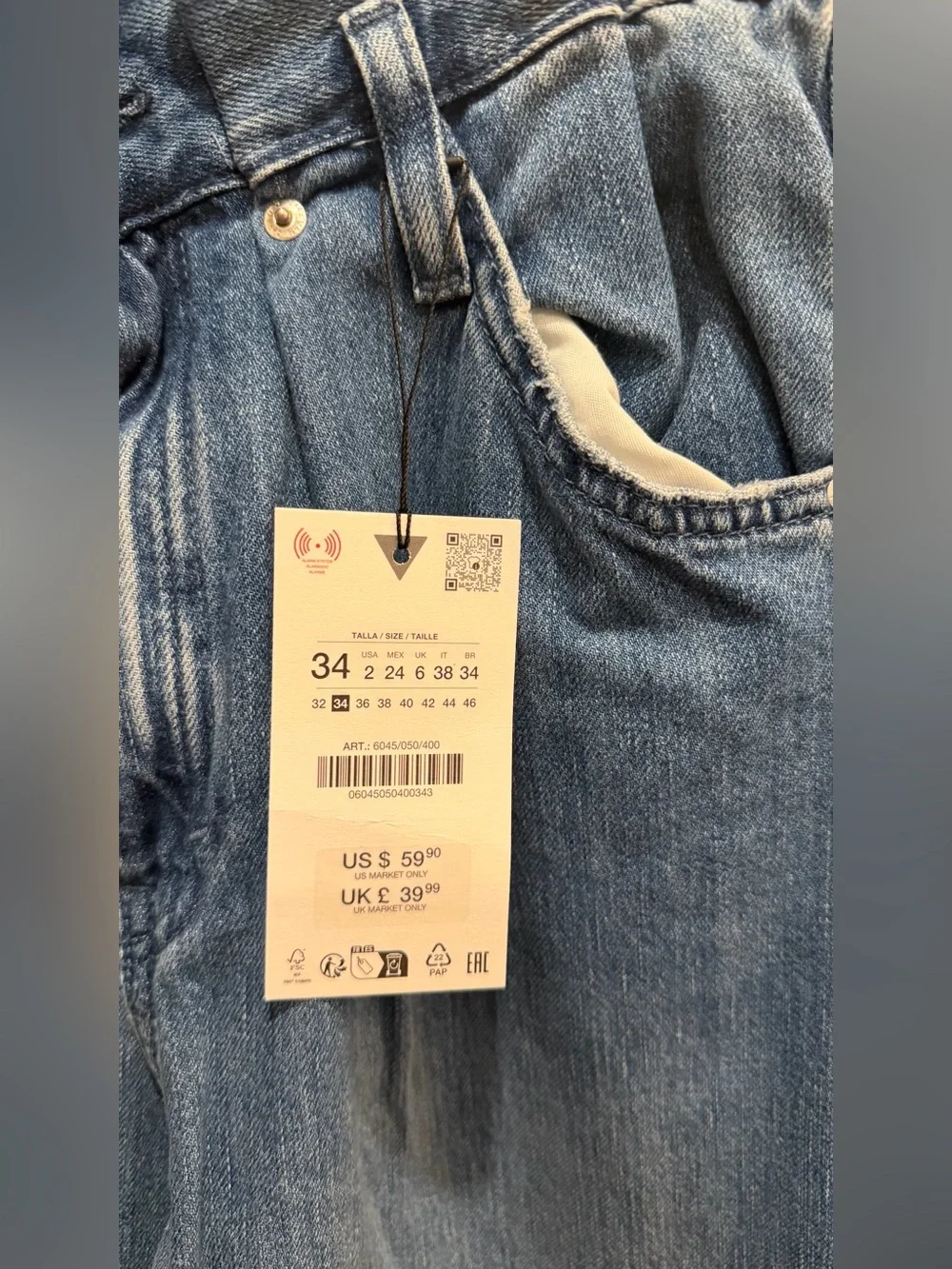 Zara Light Blue Wide-Leg Jeans